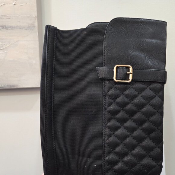 Chanel like Never Worn Riding Boot  Over the Knee Black Boots Size 10 - Picture 4 of 9